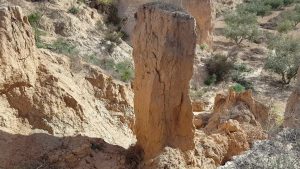 Formación geológica producida por la erosión del agua en Cañada Hermosa por Comunidad Biker MTB